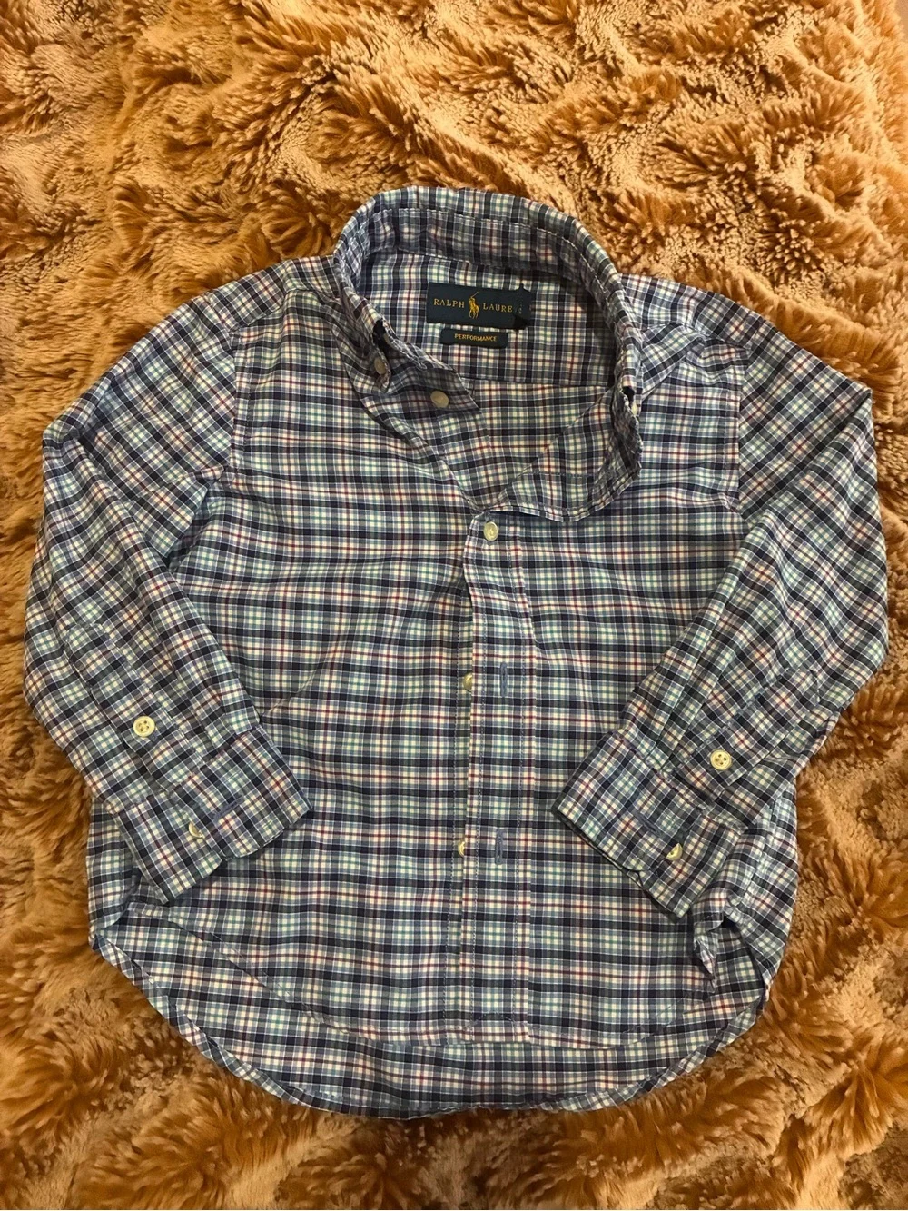 Like new Ralph Lauren Blue Plaid Button-Up Shirt for toddlers